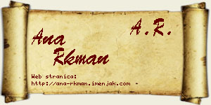 Ana Rkman vizit kartica
